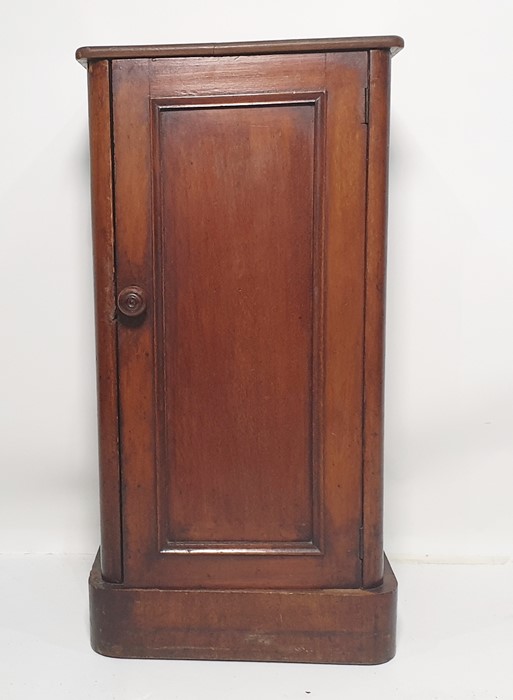 19th century mahogany single-door pot cupboard on plinth base, 38cm x 76cm  Condition Reportsplit to