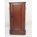 19th century mahogany single-door pot cupboard on plinth base, 38cm x 76cm  Condition Reportsplit to