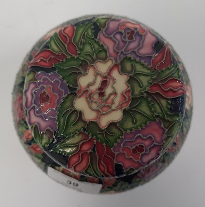 Moorcroft ginger jar decorated on a purple ground with white flowers and trees, marked to base ' - Image 6 of 9