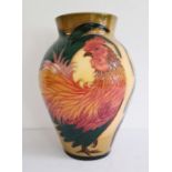 Dennis Chinaworks large vase designed by Sally Tuffin, ‘Cockerel’, decorated with roosters,