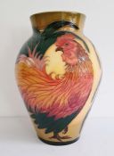 Dennis Chinaworks large vase designed by Sally Tuffin, ‘Cockerel’, decorated with roosters,