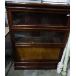 20th century mahogany sectional bookcase, 86cm x 115cm