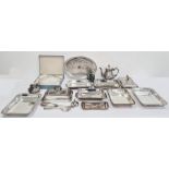 Assortment of silver plate items to include tureens, tray, etc