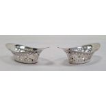 Pair of late Victorian silver oblong pierced bowls, Sheffield 1897, Atkin Bros, 2.2ozt
