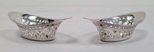 Pair of late Victorian silver oblong pierced bowls, Sheffield 1897, Atkin Bros, 2.2ozt
