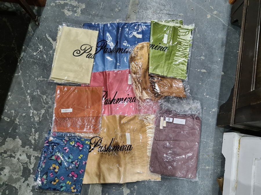 Assorted vintage costume, box of brand new Pashminas in original sealed packing, assorted table - Image 8 of 17