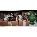 Large quantity of assorted ceramics including cottageware, a ceramic carthorse in full tack,
