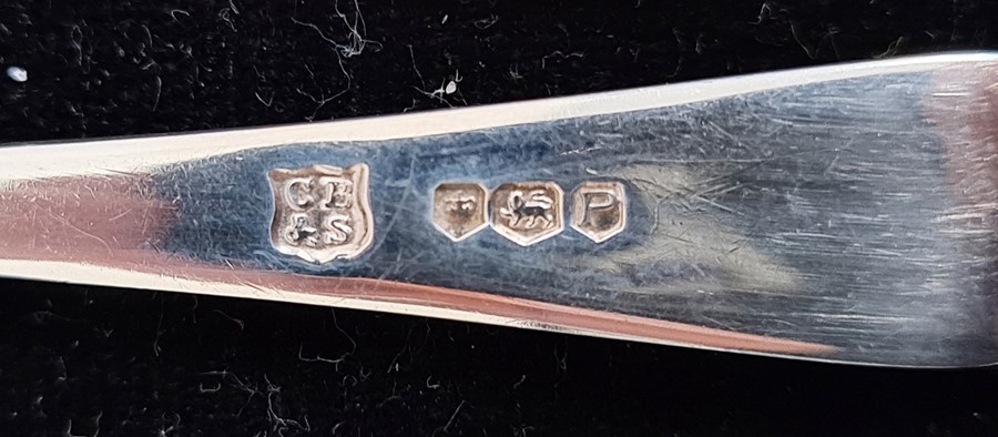 Set of six silver coffee spoons with beaded borders, Sheffield 1957, cased and set of six silver - Image 3 of 3