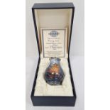 Moorcroft miniature enamel vase, baluster-shaped 'Tawny Owl', limited edition no 55/100 with