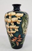 Moorcroft vase, green leaf and white flower decoration, initialled ‘M.C.C.’ and dated 98, 19cm high