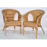 Four wicker and cane chairs (4)