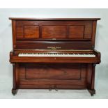 Gerhard Adam Wesel iron-framed and mahogany upright piano, no.22417