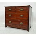 Late 19th/early 20th century mahogany chest of two short over two long drawers, 91cm x 77cm