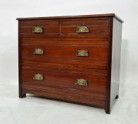 Late 19th/early 20th century mahogany chest of two short over two long drawers, 91cm x 77cm