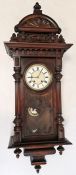 20th century, Vienna Regulator type wall clock in mahogany case