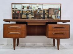 Mid 20th century G-Plan teak bedroom suite comprising dressing table, narrow chest of six drawers,