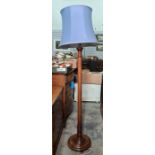 Mahogany standard lamp with blue shade