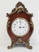 Richard & Co, Paris early 19th century kingwood and ormolu mounted mantel timepiece in cartouche