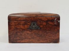 19th century figured walnut sewing box and contents, 19cm x 30cm  Condition ReportSee attached