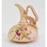 Royal Worcester blush ivory ground small ewer, printed puce marks, early 20th century, shape