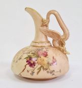 Royal Worcester blush ivory ground small ewer, printed puce marks, early 20th century, shape