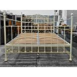 20th century 5ft cream painted tubular metal bedframe