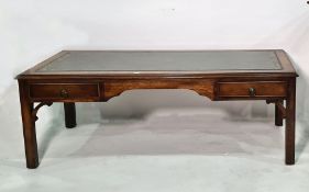 Rectangular coffee table with leather inset top, moulded edge, two drawers Condition ReportThere