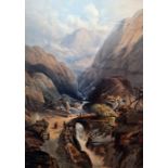 After Long and Richardson (19th Century) Colour print Figures in a mountainous landscape,  'M H Long