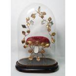 A 19th century French marriage throne 'Globe de Mariee', the gilt brass frame set with mirrors and