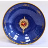 Royal Worcester powder blue ground bowl, printed blue marks, 20th century, shape number 2769,