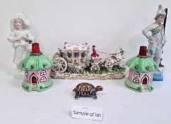 Large quantity of decorative ceramics to include figures, models, miniatures, animals, etc (2 boxes)
