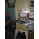 Kity bandsaw on stand, type LSD25P, four boxes of assorted items of furniture restorer's interest