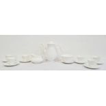 A Royal Doulton 'Cascade' pattern part coffee set, comprising six cups, numbered H5073 to base