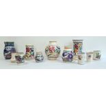 Collection of Poole pottery to include ovoid vase, trumpet-shaped vase, smaller vases and other