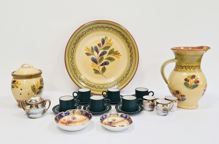 Habitat set of six coffee cans and saucers 'Ripple' pattern, small quantity of Noritake, other