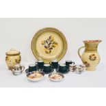 Habitat set of six coffee cans and saucers 'Ripple' pattern, small quantity of Noritake, other
