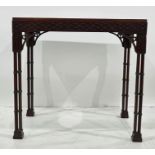 20th century Georgian-style table of rectangular form, blind fretwork moulding to the sides, the