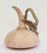 Royal Worcester pale pink ground ewer, printed puce marks, pattern number 1048, printed date code