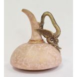 Royal Worcester pale pink ground ewer, printed puce marks, pattern number 1048, printed date code