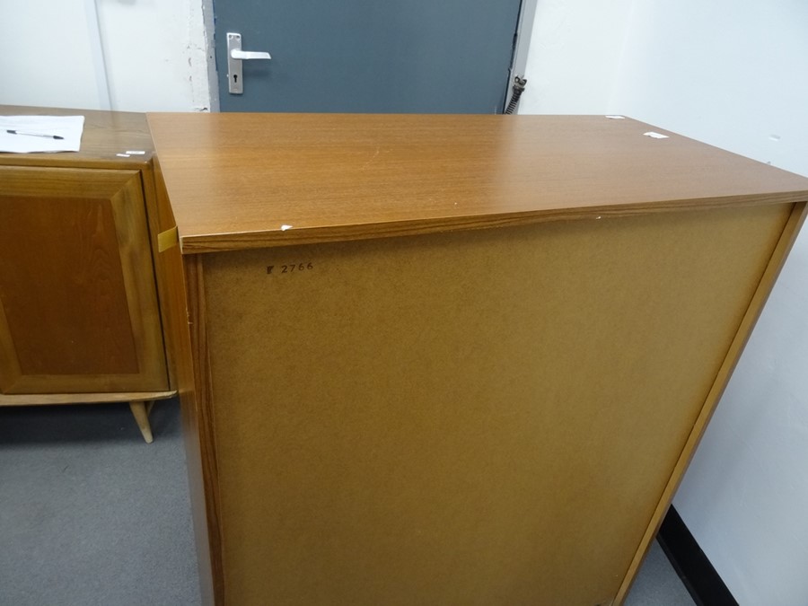 Mid century teak and melamine chest of drawers, 84cm x 101.5cm  Condition ReportPlease see extra - Image 3 of 5