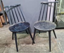 Set of four 20th century painted spindle-back chairs (4)