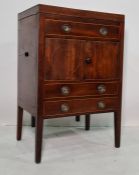 19th century mahogany washstand the side flaps opening to reveal compartmented interior for basin,
