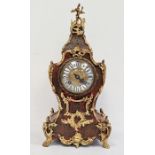 19th century French boulle work tortoiseshell and gilt brass metal mounted clock with circular dial,