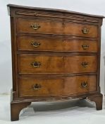 20th century mahogany serpentine-fronted bachelor's chest, the moulded edge above brushing slide and