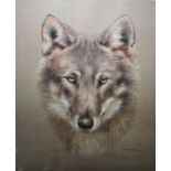 Joel Kirk (modern) Limited edition print Portrait of a wolf, 119/500, signed in margin in pencil