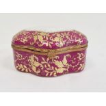 Limoges porcelain gilt metal-mounted small lobed trinket box, 20th century, printed and painted