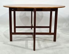 Mid 20th century Swedish teak extending dining table made by Joc Vetlanda, on straight supports