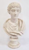 Holkham Collections 20th century plaster composition bust, after the antique, of Faustina, 67cm