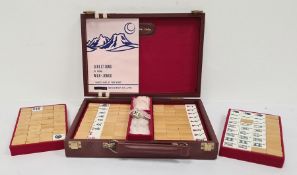 Leather case comprising the game Mah-Jong