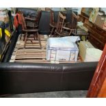 Harrods 6ft electric bed with brown leatherette head and footboard